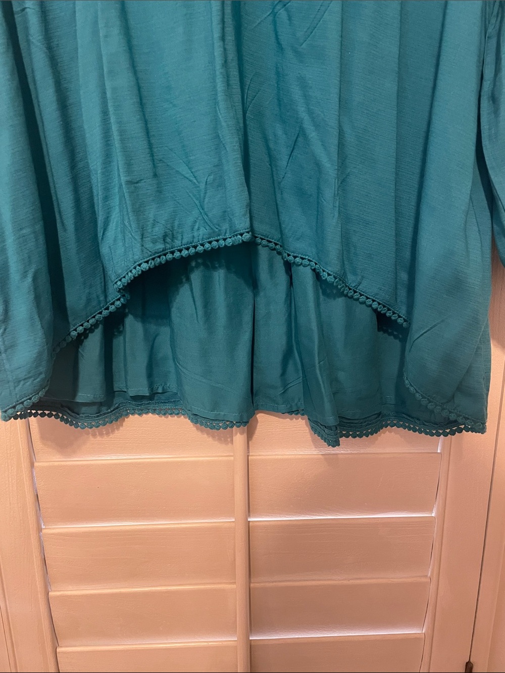 Sundance Teal Embroidered V-Neck Tunic - Picture 4 of 5